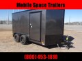  Covered Wagon Trailers 7X12 030 Charcoal Blackout Tadem Axle SemiScrewless Enclosed Cargo Trailer