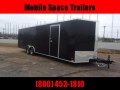  Covered Wagon Trailer 8.5x28 10k Black Carhauler w/ ramp door Enclosed Cargo