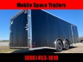  Covered Wagon Trailer 8.5x24 10k Black Carhauler w/ ramp door Enclosed Cargo 