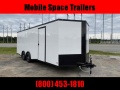 Covered Wagon Trailers 8 5x24 WHITE Spread axles ramp door Enclosed Cargo