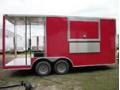 RED 24FT BBQ CONCESSION TRAILER W/PORCH