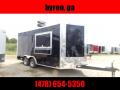8.5x16 turn key Enclosed cargo 3x6 glass and sceen 3 Bay Sink Concession Vending Concession Trailer