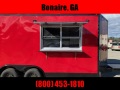8.5x16 RED Enclosed cargo 3x6 glass and sceen 3 Bay Sink Concession Vending Concession Trailer