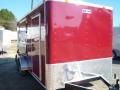 RED 16FT CONCESSION TRAILER W/BLACK AND WHITE CHECKERED FLOOR