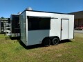 8.5X16 WHITE W/BLACK OUT PKG CONCESSION TRAILER ***IN STOCK***