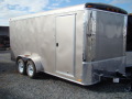 12ft Single Axle Enclosed Trailer-grey flat front cargo