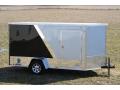 WHTIE AND BLACK V-NOSE 12FT MOTORCYCLE/CARGO TRAILER