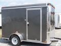 6x10 GRAY enclosed cargo motorcycle trailer round top