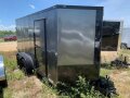 14FT TANDEM AXLE CHARCOAL BLACKOUT CARGO TRAILER RAMP