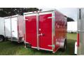 10ft  Single Axle V-nose - Double Doors - Red