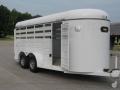 14ft White Stock Trailer w/ 6.5 Foot Interior Height