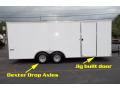 16FT CAR HAULER-WHITE  DROP AXLES AND V-NOSE