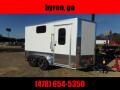 Covered Wagon Trailer 7x12 White Motorcycle PKG w/ Windows Enclosed Cargo Trailer