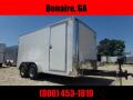  Trailer 7x14  White W/ barn Door Enclosed Cargo screwlessTrailer