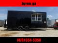 8.5x16 Black/Blackout Enclosed cargo 3x6 glass and sceen 3 Bay Sink Concession Vending Concession Tr