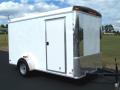 White Flat Front 12ft SA  Round Top Cargo Trailer