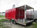 8.5 X 20' (14' Enclosed + 6' Porch) V-NOSED ENCLOSED CONCESSION TRAILER LOADED W/ OPTIONS