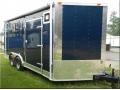 Blue 16ft Motorcycle Trailer  w/Cabinets
