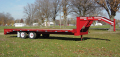 Red 20ft Plus 5 Foot Flatbed Trailer w/Ramps