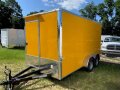 12ft Tandem Axle Yellow Cargo Trailer-Door in Front
