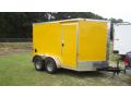 Yellow 12ft Tandem Axle V-Nose Motorcycle Trailer