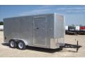 SILVER 16FT TANDEM AXLE CARGO TRAILER W/V-NOSE