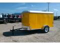 10FT FLAT FRONT CARGO TRAILER - YELLOW W/1-3500LB AXLE
