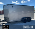 $6750-2024 Quality Trailers Enclosed Trailer 7 x 14 TA 7' 35K Pewter Blackout