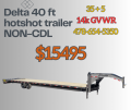 2023 DELTA Trailers 40 FT hotshot deckover trailer flatbed with monster ramps  Flatbed Trailer