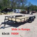 2024 M.E.B. 82x16 Utility Trailer wSlide in Ramps  and Brake 7k GVWR
