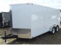 16ft White V-Nose Motorcycle Trailer w/Finished Interior