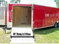 24ft Red Motorcycle Trailer w/ Ramp in V-Nose