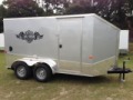 12ft Silver - Custom Motorcycle Trailer - 6'3 Interior Height
