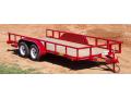 Red 16ft Utility Trailer with Wood Deck  