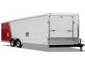 28FT TWO TONE WHITE AND RED COMBO/SNOWMOBILE TRAILER