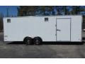 24ft Race Trailer-White-Finished Interior-Cabinets-Flat Front