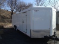 White 26ft v-nose 14k auto trailer