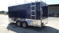 BLUE 16FT CONSTRUCTION TRAILER WITH WRAP AROUND DIAMOND PLATING
