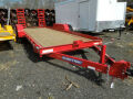 Red 20ft Bumper Pull Flatbed Equipment Trailer