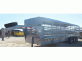 Grey 28ft Livestock GN-Tri Axle w/Tarp