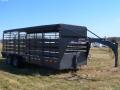  16ft GN Stock Trailer with Covered Tarp