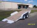 White 16ft Tilt Bed Wood Deck Trailer