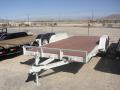 White 20ft BP Equipment Trailer w/Stand Up Ramps