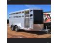 Black 16ft Aluminum Bumper Pull Livestock Trailer