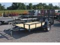 10ft Utility Trailer Black with Wood Deck