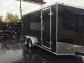 Black 16ft+v-nose trailer with spare tire and ramp
