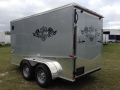 14ft Silver - Custom Motorcycle Trailer - 6'3 Interior Height