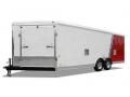 28ft White and Red Snowmobile/Combination Trailer