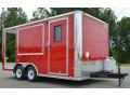Red 16ft Porch/BBQ Concession Trailer