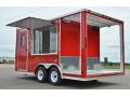 Red 16ft BBQ Concession Trailer w/ Porch